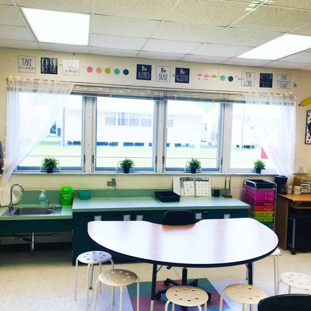 Windows of classroom