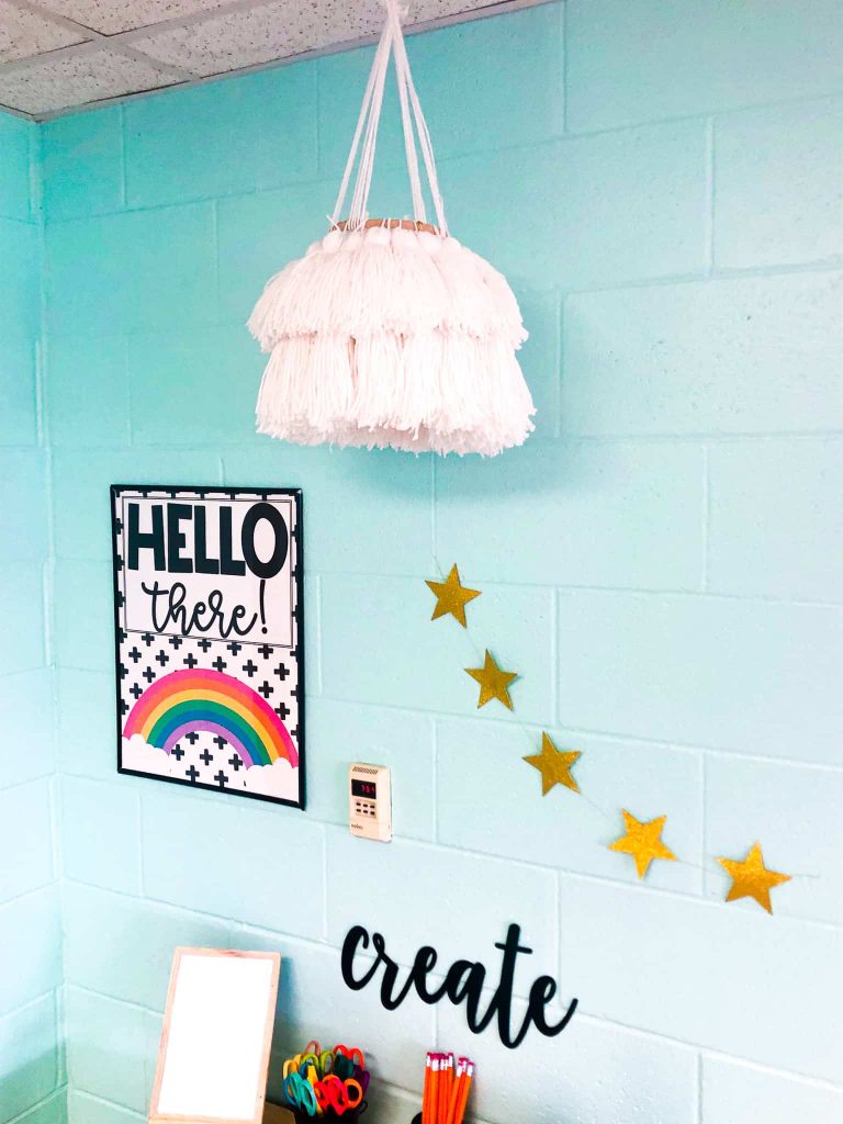 Colorful back of room
