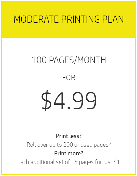 HP Printing 100 pages