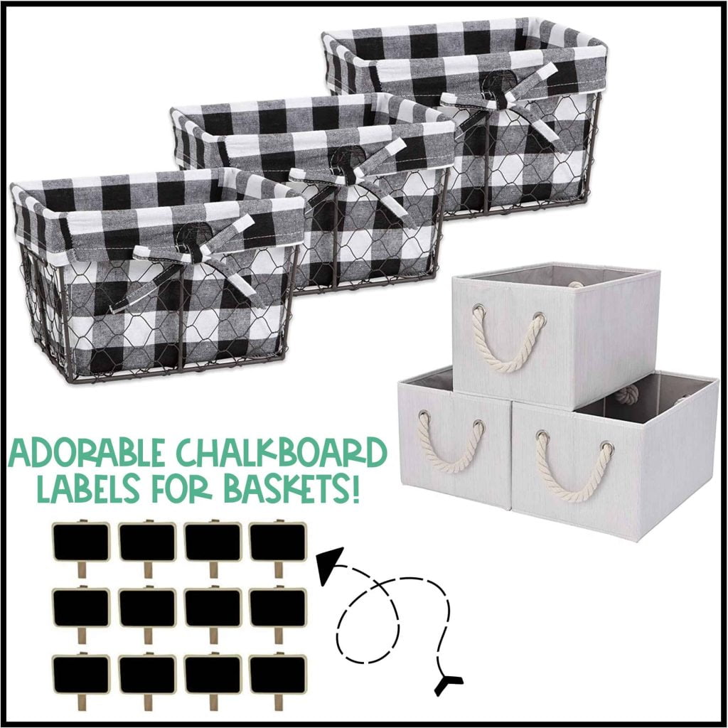 Farmhouse Classroom Decor Baskets