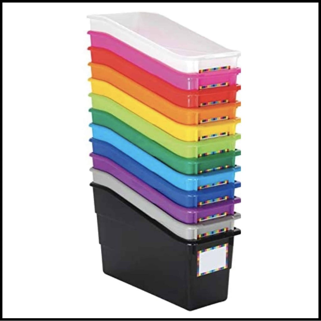 Colorful Bins for a Colorful Bright Classroom Decor