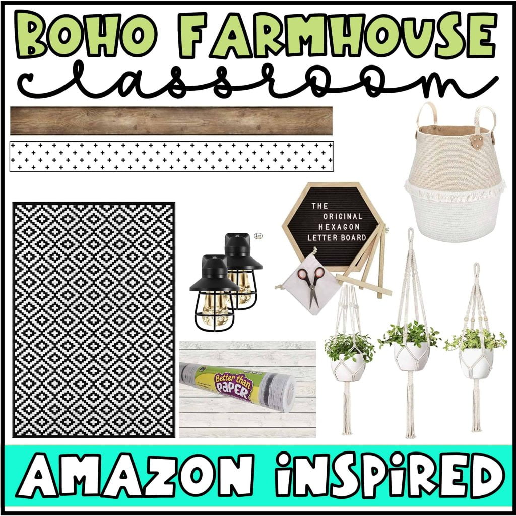 Boho Farmhouse Classroom from Amazon