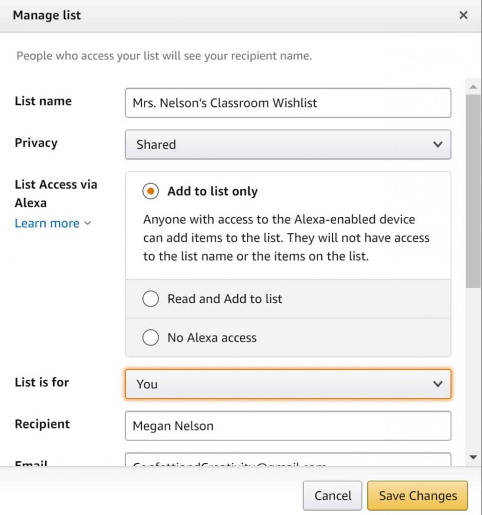 How to Share Your Amazon Teacher Wishlist