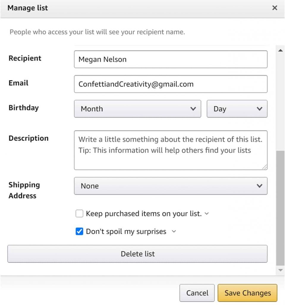 Options to Set Up Amazon Teacher Wishlist2