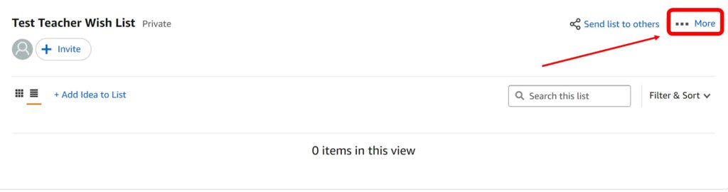 Second Step to Creating Amazon Teacher Wish List