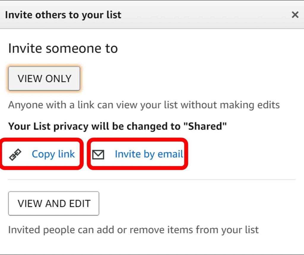 Sixth Step to Create Amazon Teacher Wish List