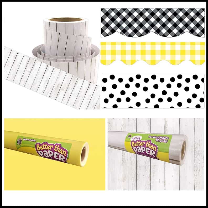 Bulletin board backgrounds and borders to go along with lemon classroom decor