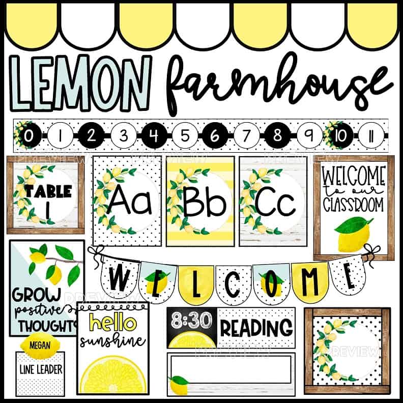 Lemon Classroom Decor Bundle