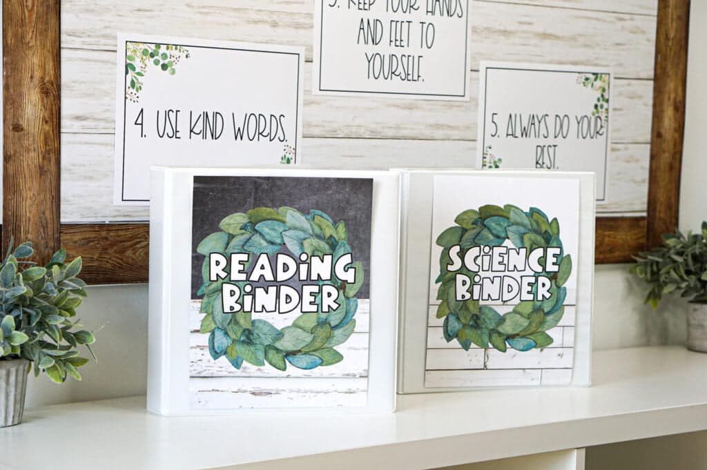 Modern Farmhouse Classroom Decor Editable Binder Covers