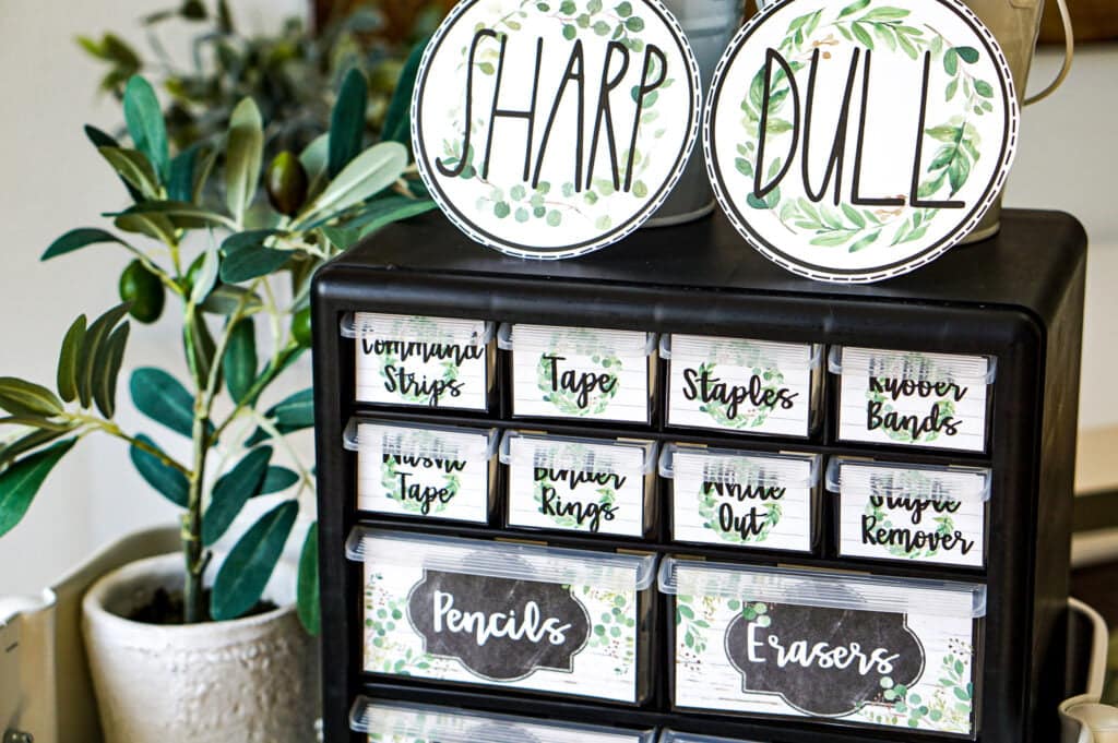 Modern Farmhouse Classroom Decor Teacher Toolbox and Pencil Signs