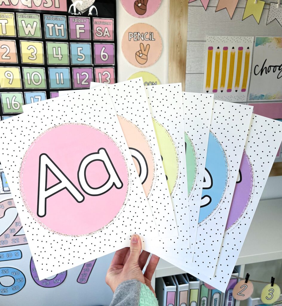 Pastel Classroom Decor Alphabet Line