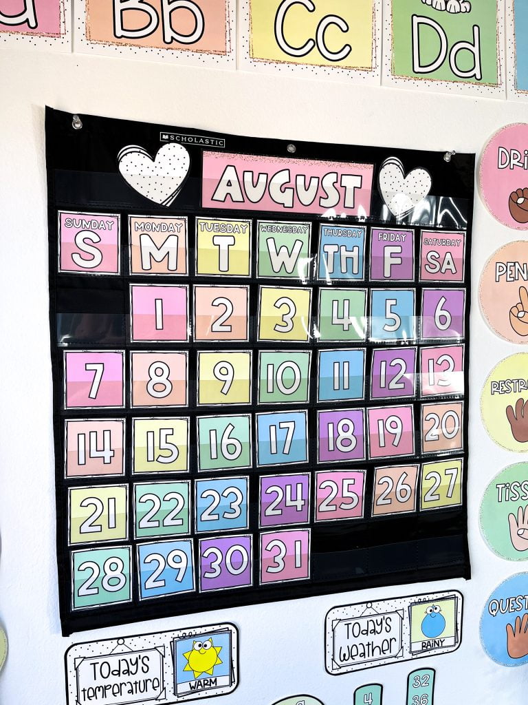 Pastel Classroom Decor Calendar Pack
