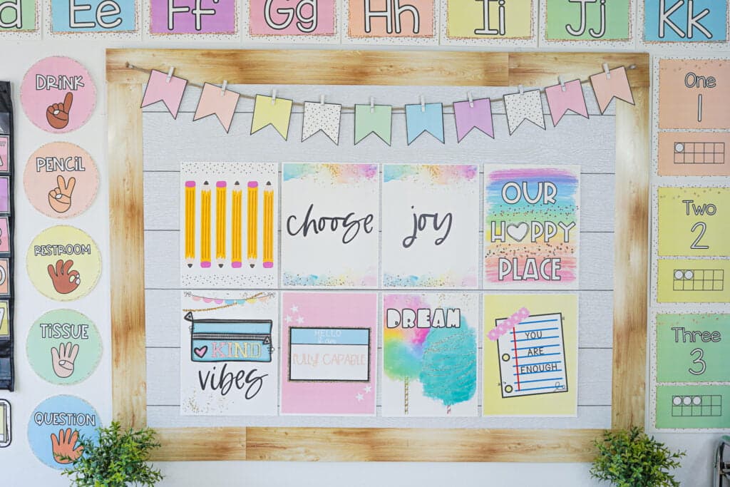 Pastel Classroom Decor Quote Posters