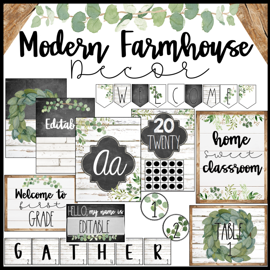 Modern Farmhouse Classroom Decor Bundle