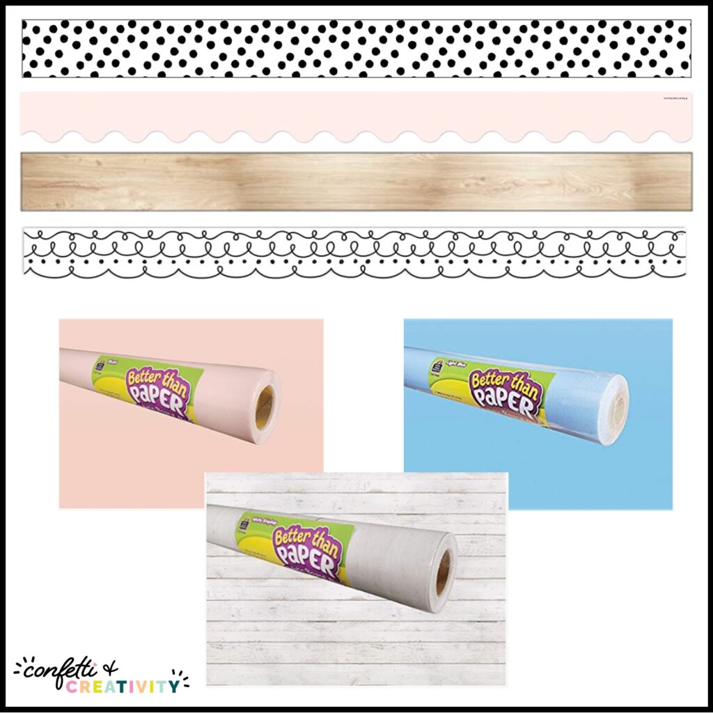 Pastel Classroom Decor Bulletin Board Options
