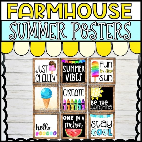 Farmhouse Holiday Decor Posters Bundle