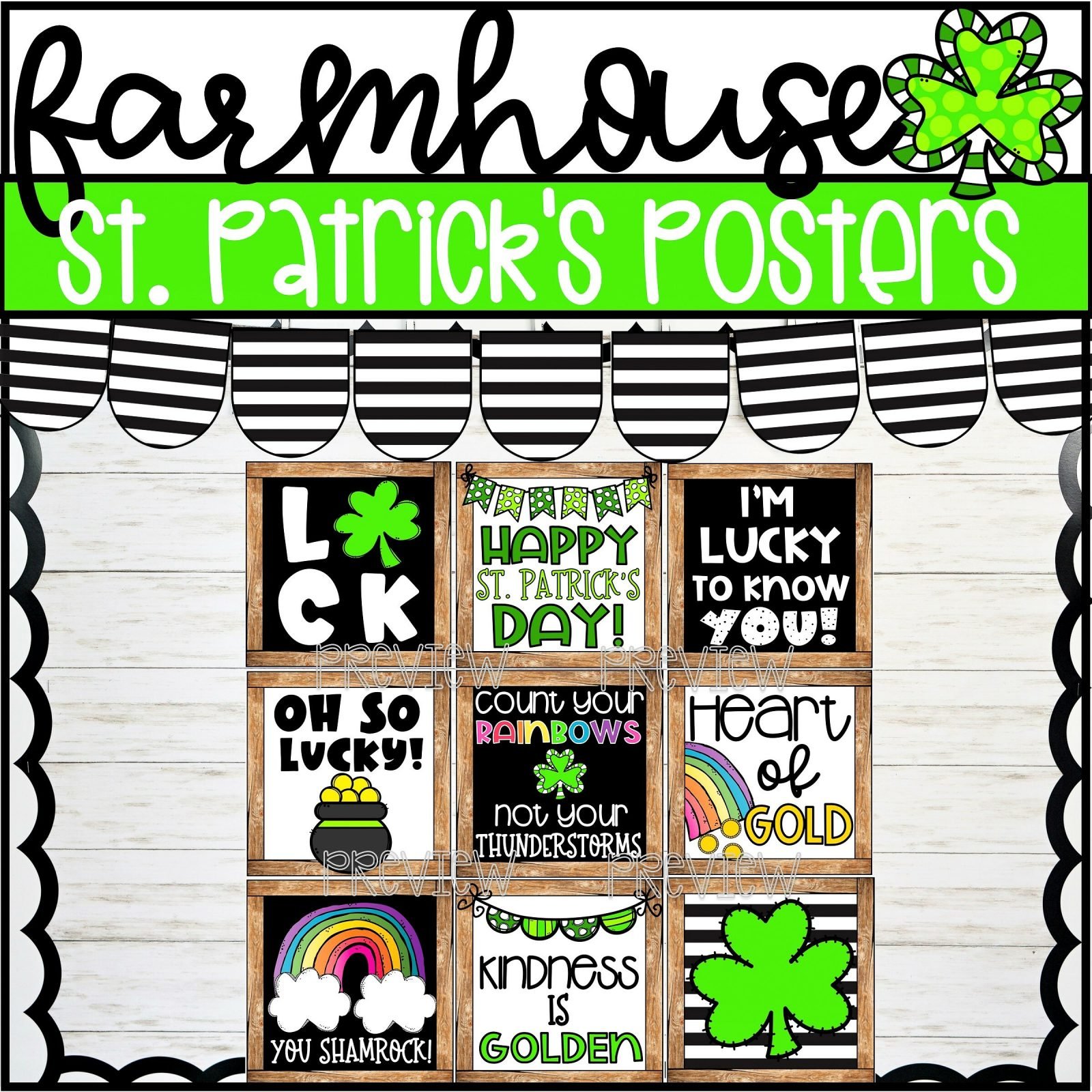 Farmhouse St. Patrick’s Day Holiday Posters