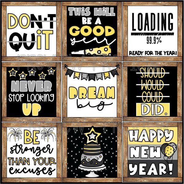 Farmhouse New Years Decor Posters