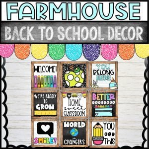 Tile Farmhouse Classroom Decor Bundle