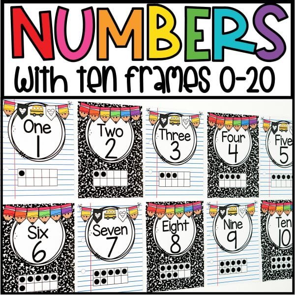 Bright Vintage Vibes 0-20 Numbers with Ten Frames
