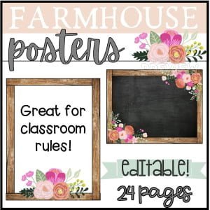 Farmhouse Floral Alphabet Posters
