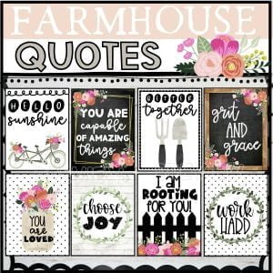 Farmhouse Floral Editable Labels