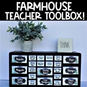 Bright Vintage Vibes Teacher Toolbox Labels