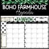 Boho Farmhouse Agenda Calendar