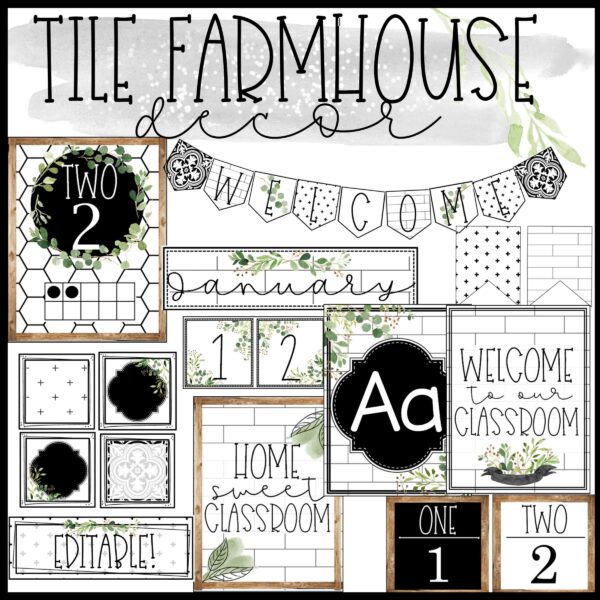 Tile Farmhouse Classroom Decor Bundle