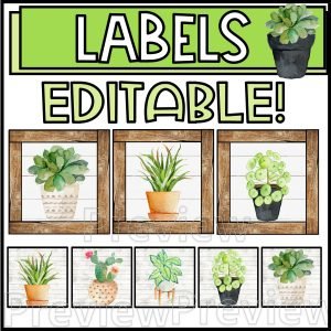 Plant 10 Drawer Cart Labels
