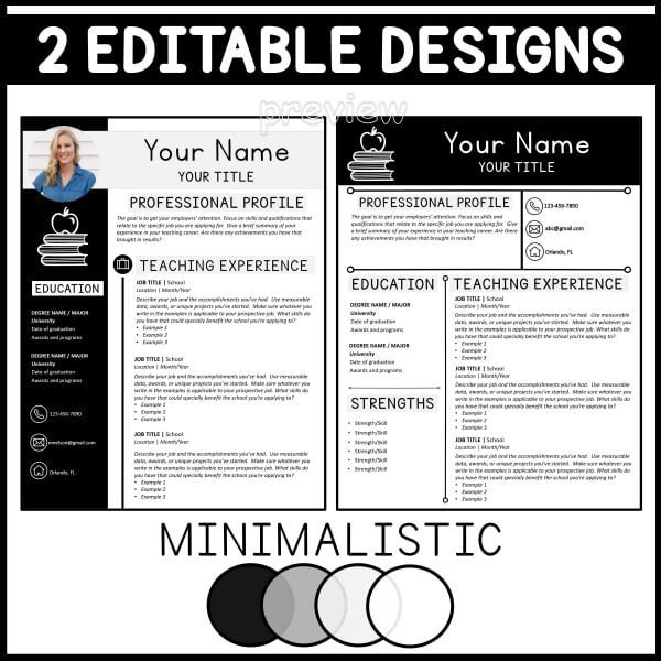 Minimalist Editable Resume Templates
