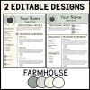 Farmhouse Editable Teacher Resume Templates