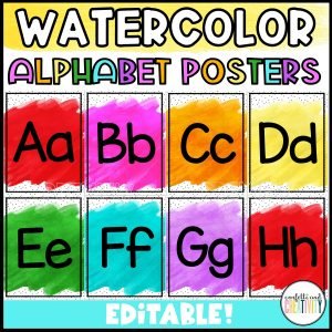 Watercolor Alphabet Banner