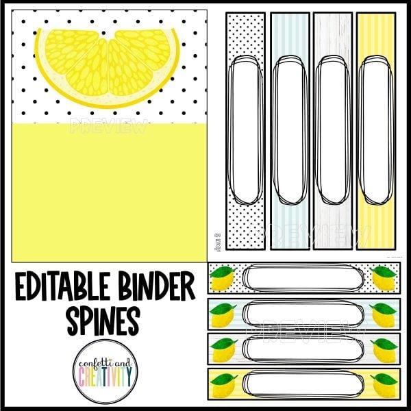 Lemon Binder Covers and Spines