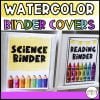 Watercolor Editable Binder Covers