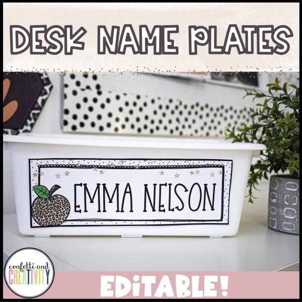 Boho Neutral Desk Name Plates