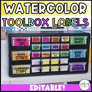 Watercolor Teacher Toolbox Labels