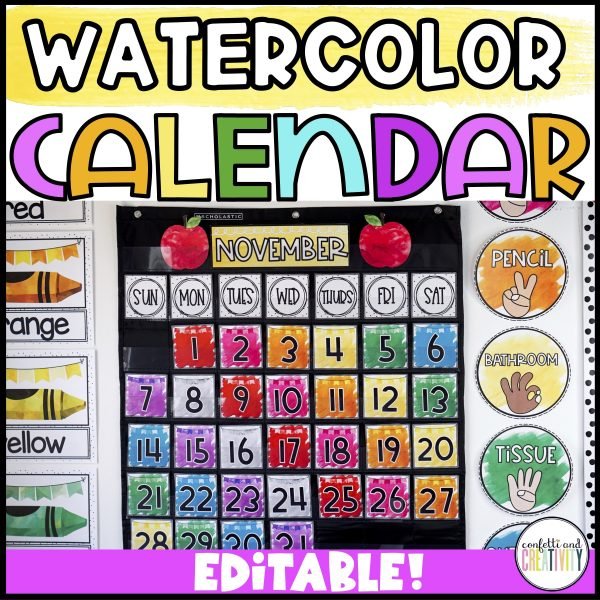 Watercolor Calendar Pack