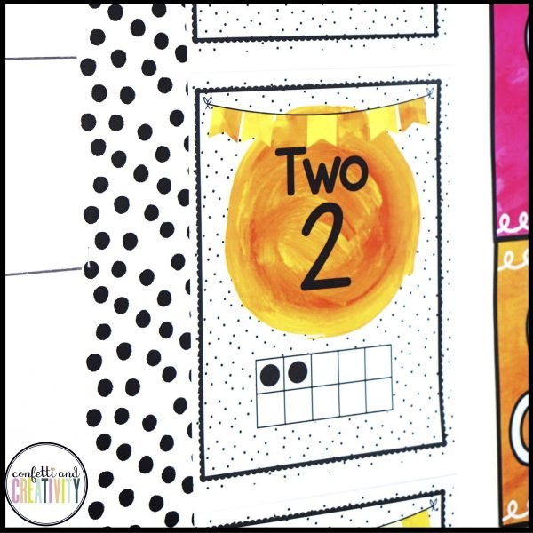 Watercolor Numbers 0-20 with Ten Frames