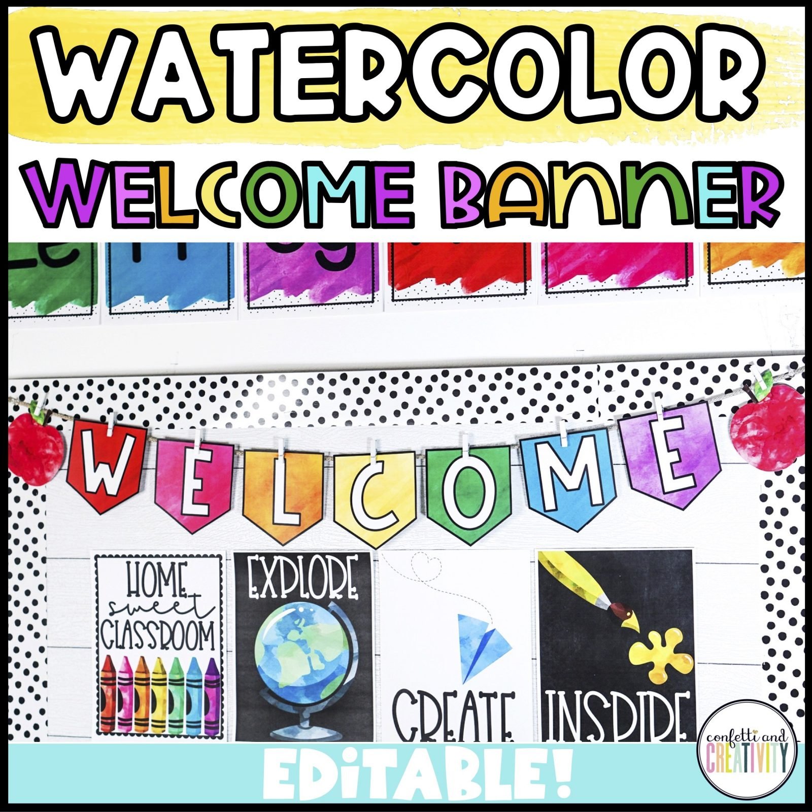 Watercolor Editable Banner
