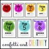 Watercolor Numbers 0-20 with Ten Frames