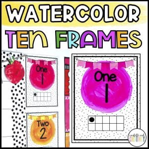 Watercolor Numbers 0-20 with Ten Frames