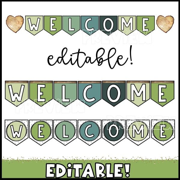 Nature Editable Welcome Banners | Confetti & Creativity