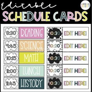 Watercolor Schedule Cards
