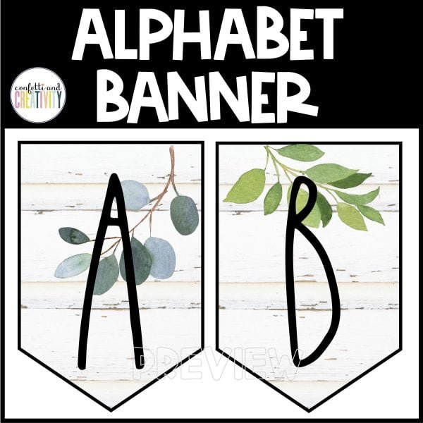 Farmhouse Alphabet Banner