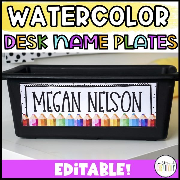 Watercolor Desk Name Plates