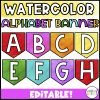Watercolor Alphabet Banner