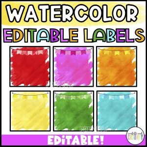 Watercolor Editable Labels