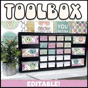 Retro Teacher Toolbox Labels