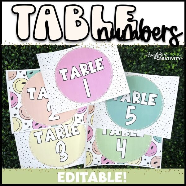Retro Table & Group Numbers 1-10
